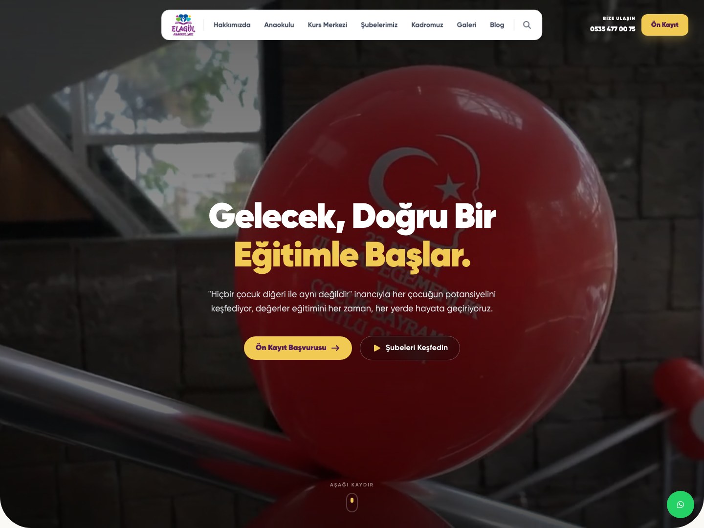 Elagül Anaokulları web sitesi