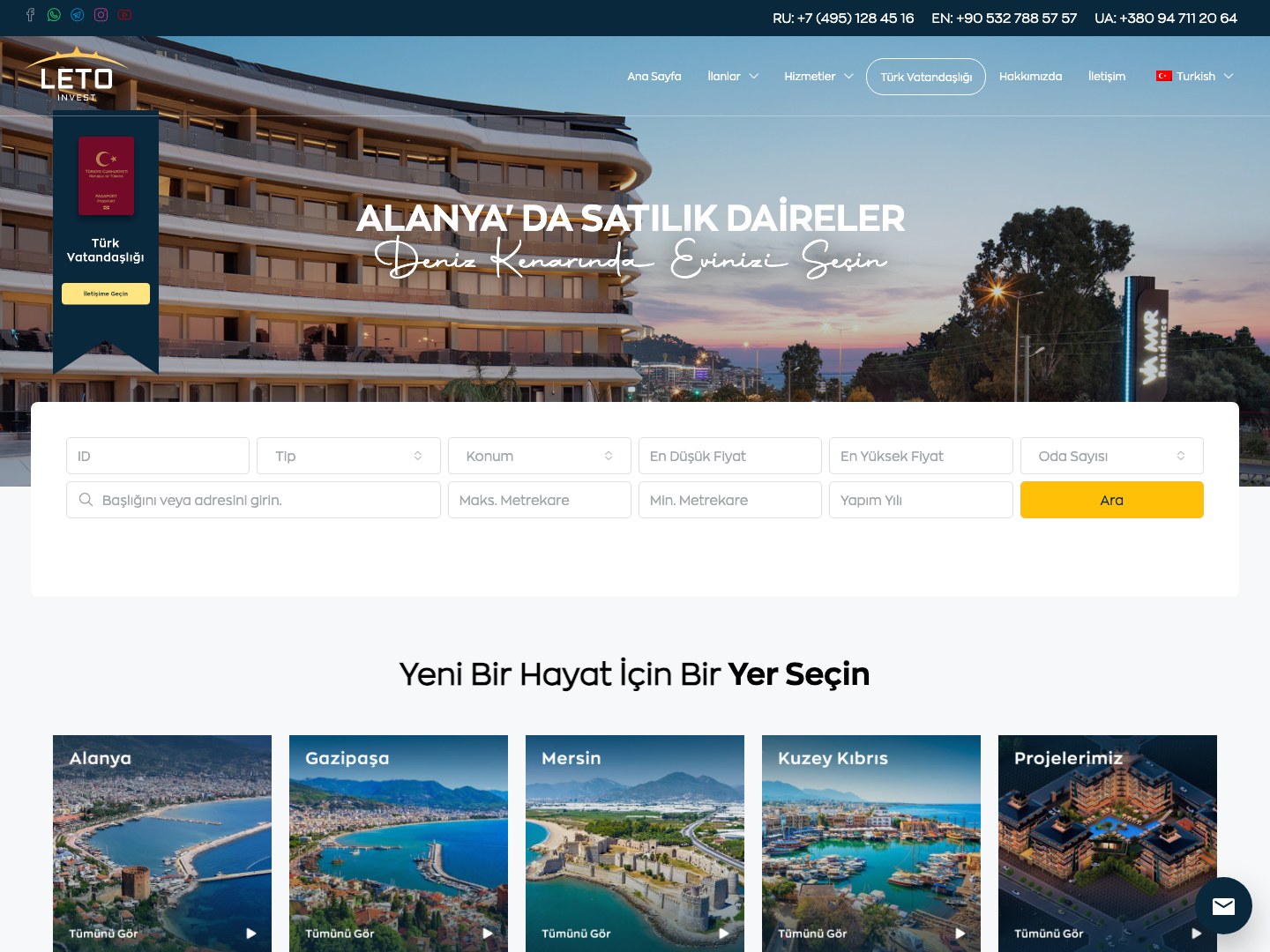 Leto Invest web sitesi